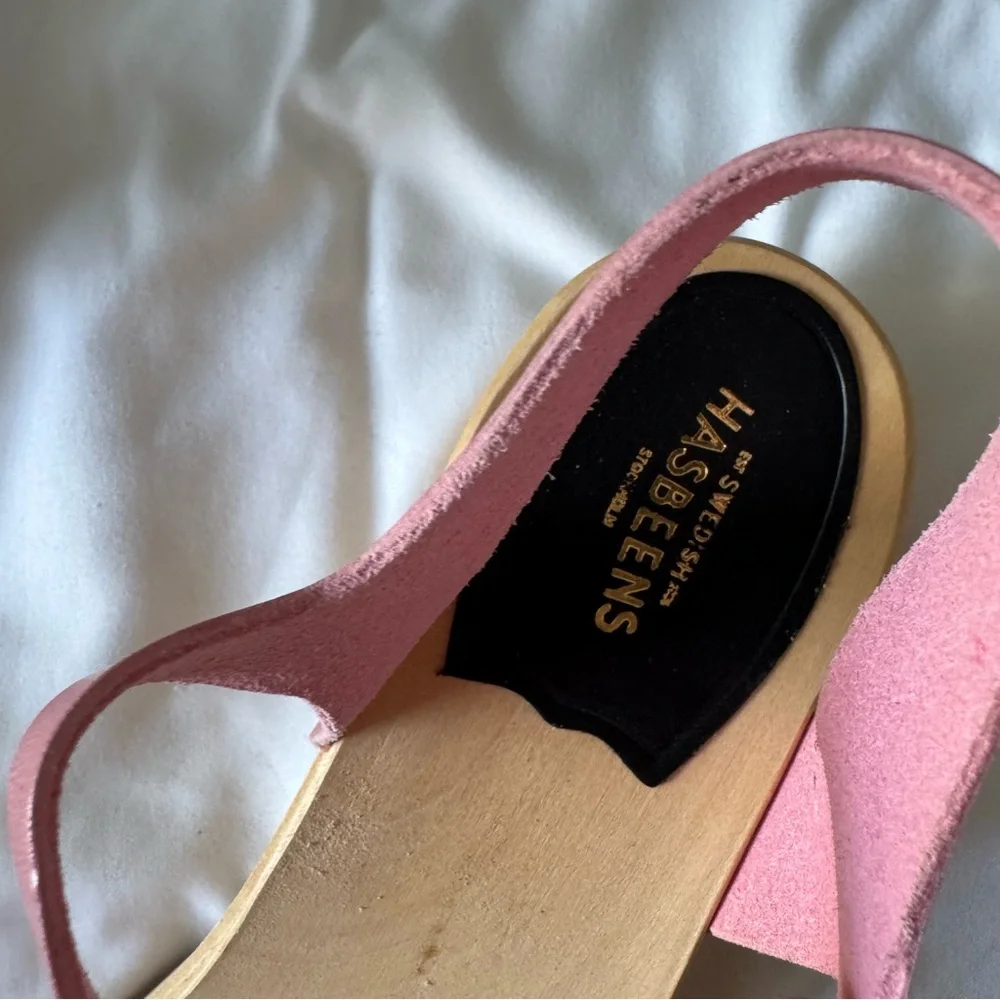 Swedish Hasbeens Pink Cross Strap Debutant Sandal - Picture 5 of 6